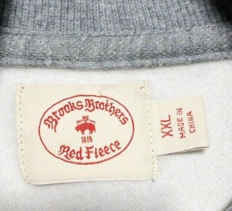 Brooks Brothers Red Fleece 1/4 Zip Sweater Heather Gray Cotton Blend Men's 2XL