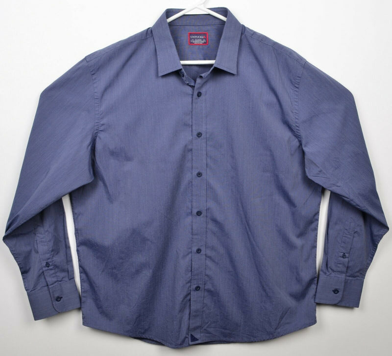 UNTUCKit Men's XL Blue Cotton Polyester Nylon Blend Stretch Button-Front Shirt