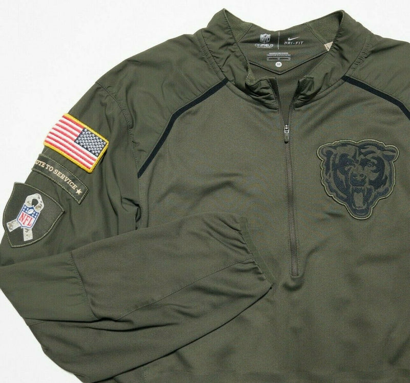 Chicago Bears Men's Medium Nike Salute To Service OnField Dri-Fit 1/4 Zip Top