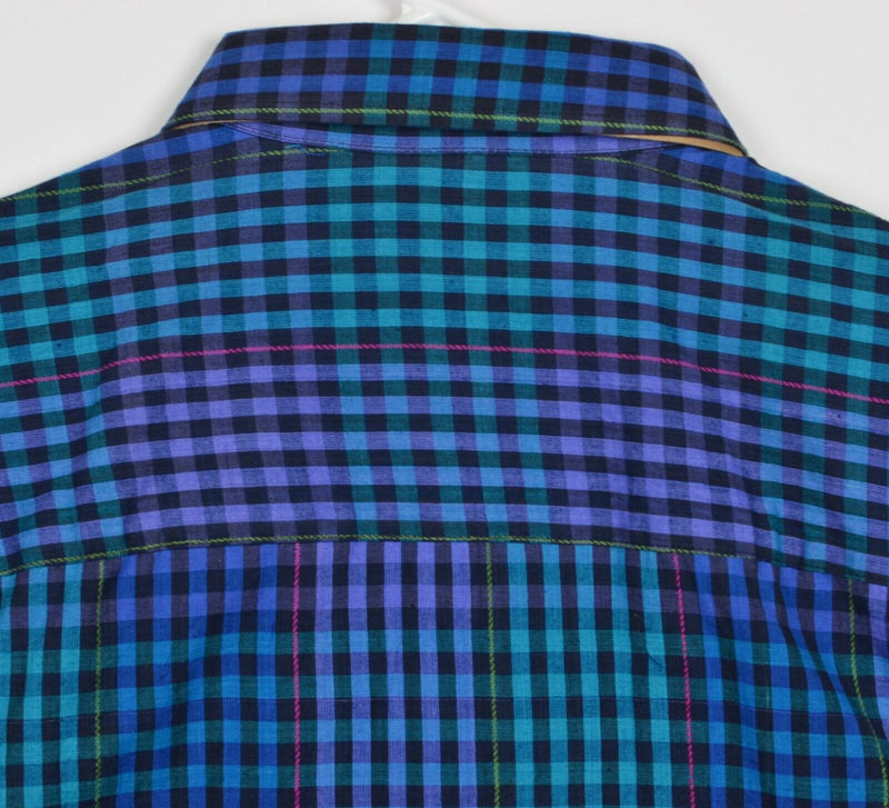 Vtg Pendleton Lobo Men's Sz XL Blue Purple Plaid Cotton Shirt NWT