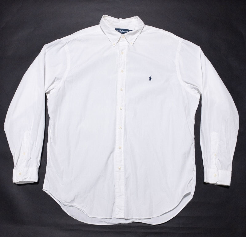 Polo Ralph Lauren Shirt Men's 2XLT Tall Classic Fit Solid White Long Sleeve