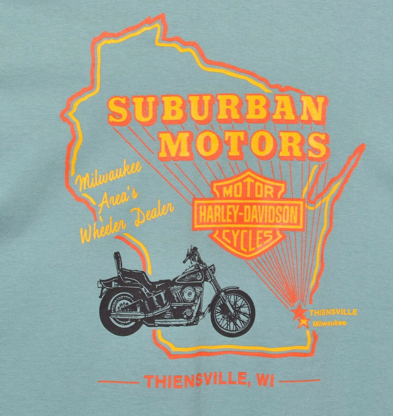 Vintage 1991 Harley-Davidson Men XL Bar Shield Logo Single Stitch Green T-Shirt