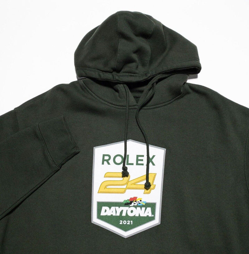 Daytona Rolex Hoodie Mens Large Pullover Sweatshirt Green Racing NASCAR Speedway