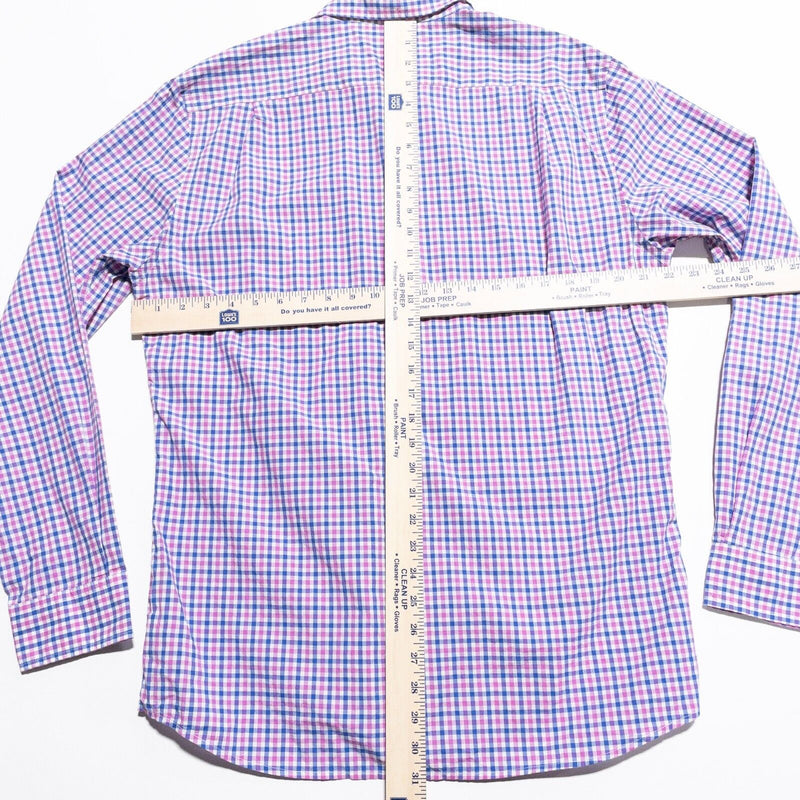 Rodd & Gunn Shirt Men's Large Sports Fit Pink Blue Check Button-Front Preppy