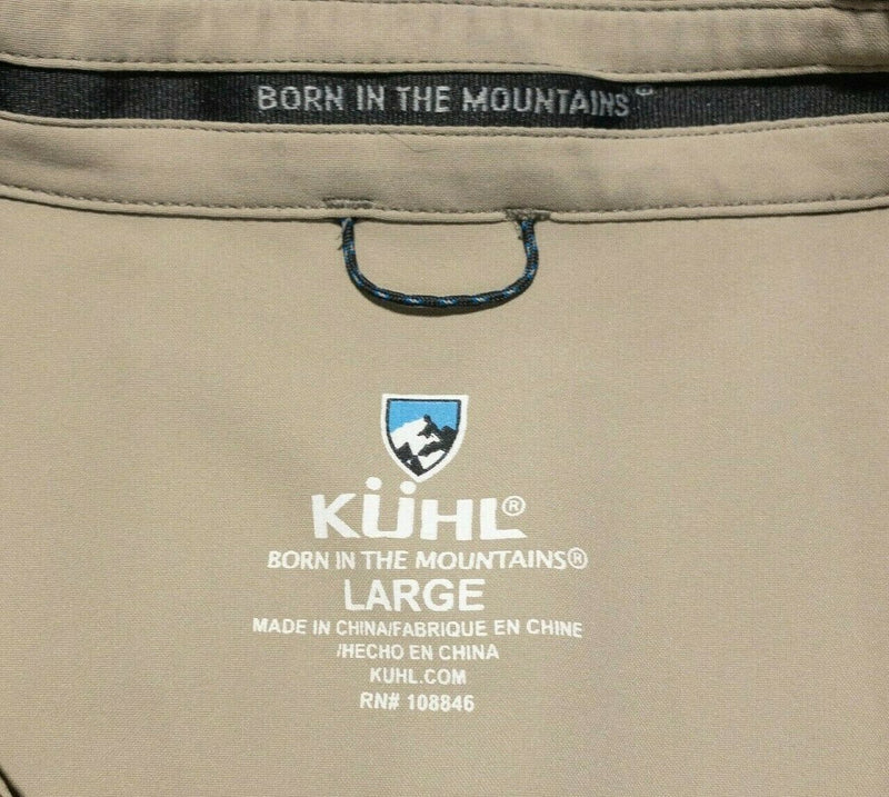 Kuhl Long Sleeve Shirt Men's Large Khaki Bandit Travel Outdoor Button-Front