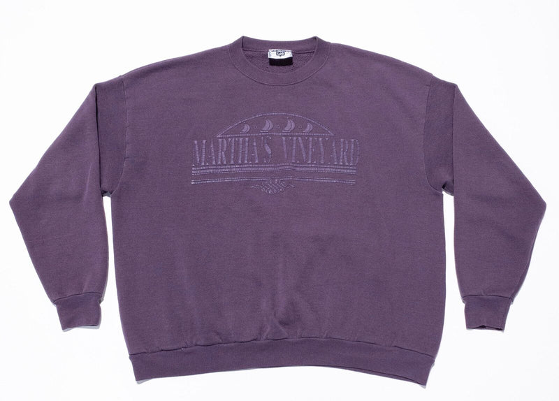 Vintage Martha's Vineyard Sweatshirt Men's 2XL Purple Pullover Lee 90s Crewneck