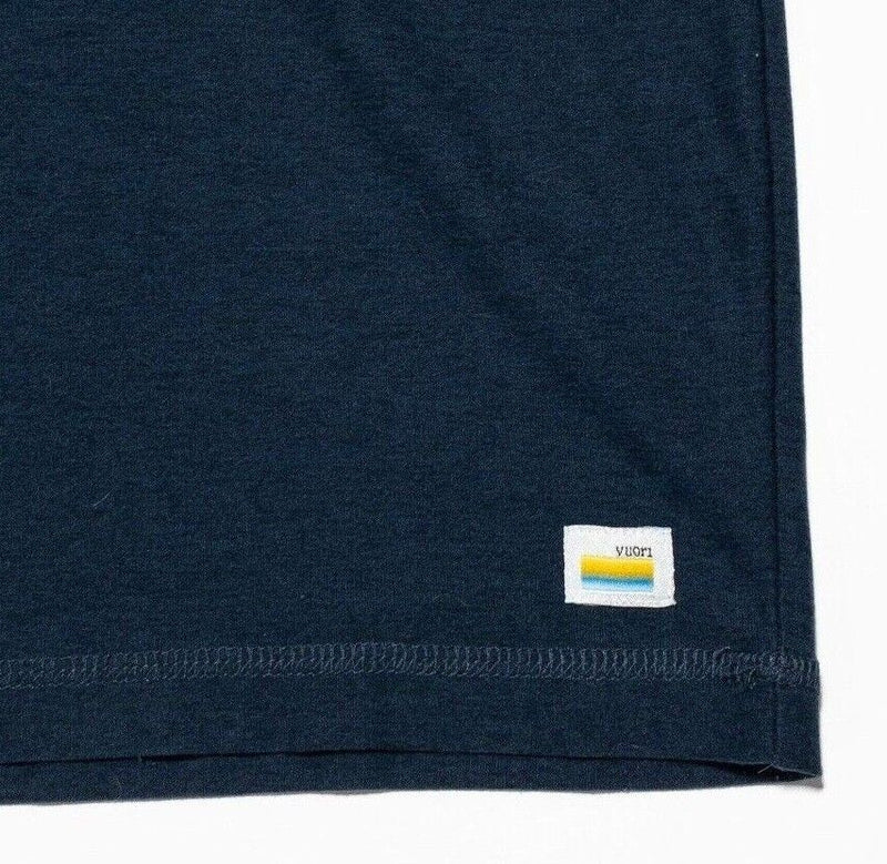 Vuori T-Shirt XL Men's Crewneck Short Sleeve Solid Navy Blue Wicking Stretch