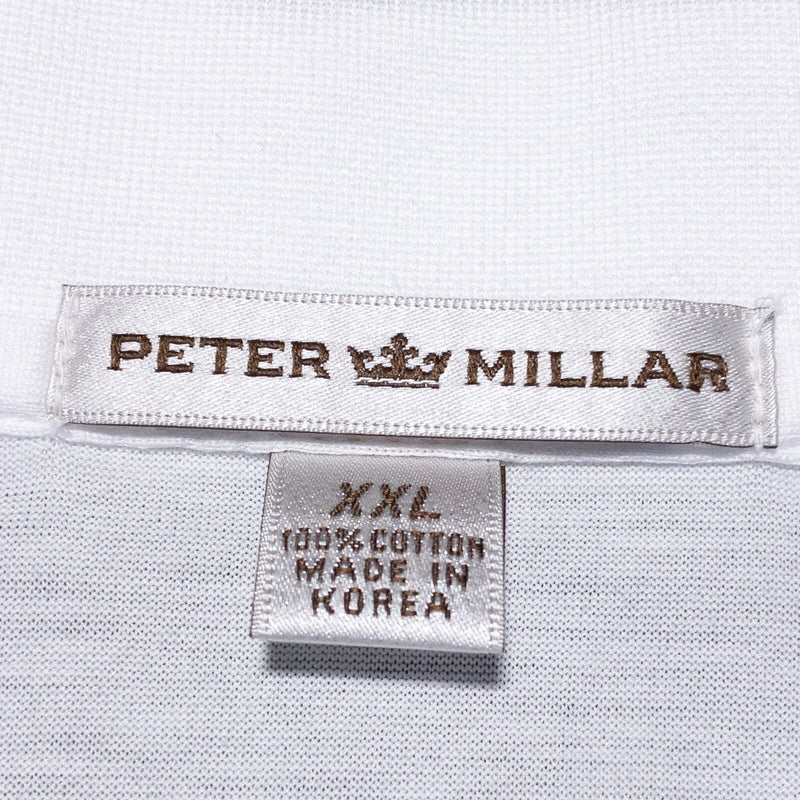 Peter Millar Polo Men's 2XL Solid White Golf Cotton Lisle