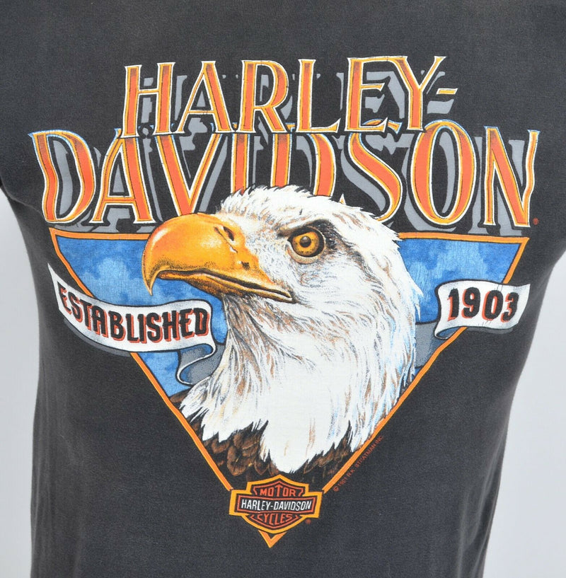 Vintage 1991 Harley-Davidson Men's Sz Medium Eagle Graphic Double-Sided T-Shirt
