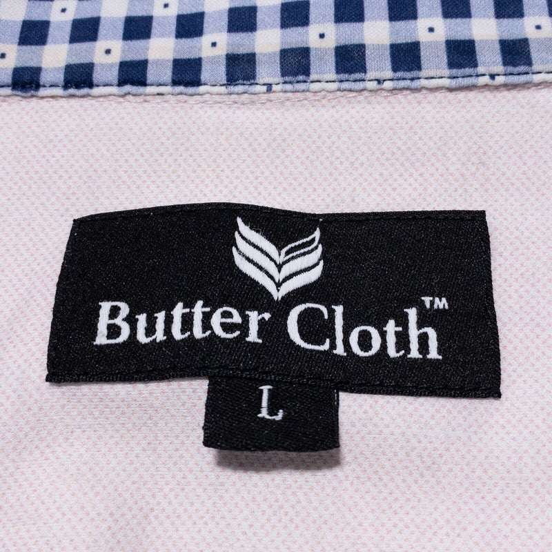 Butter Cloth Shirt Men's Large Flip Cuff Light Pink Button-Front Casual