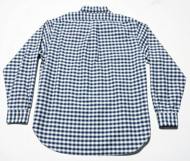 Brooks Brothers Men's 16-34 Navy Blue Gingham Check Button-Down Dress Shirt USA