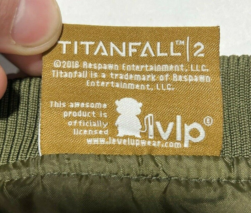 Titanfall 2 Pilot Bomber Jacket Video Game Olive Green Full Zip Men's Small