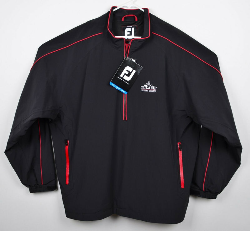 FootJoy DryJoys Men's 2XL Tour Collection Half Zip Black Waterproof Golf Jacket