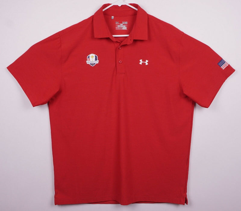 Under Armour Men's XL Loose Ryder Cup 2016 Red Team USA HeatGear Golf Polo Shirt