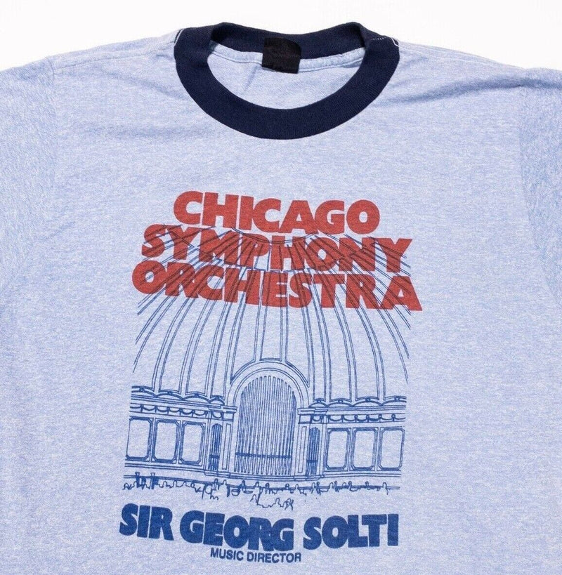 Chicago Symphony Orchestra Vintage Ringer T-Shirt Adult Large 80s Blue Music