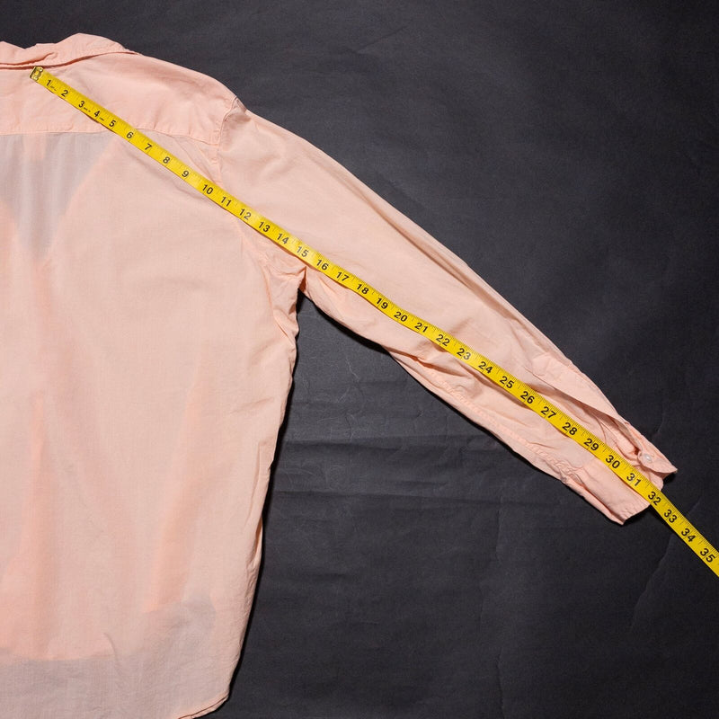 Frank & Eileen Eileen Shirt Women's Large Oversized Solid Peach Pink USA