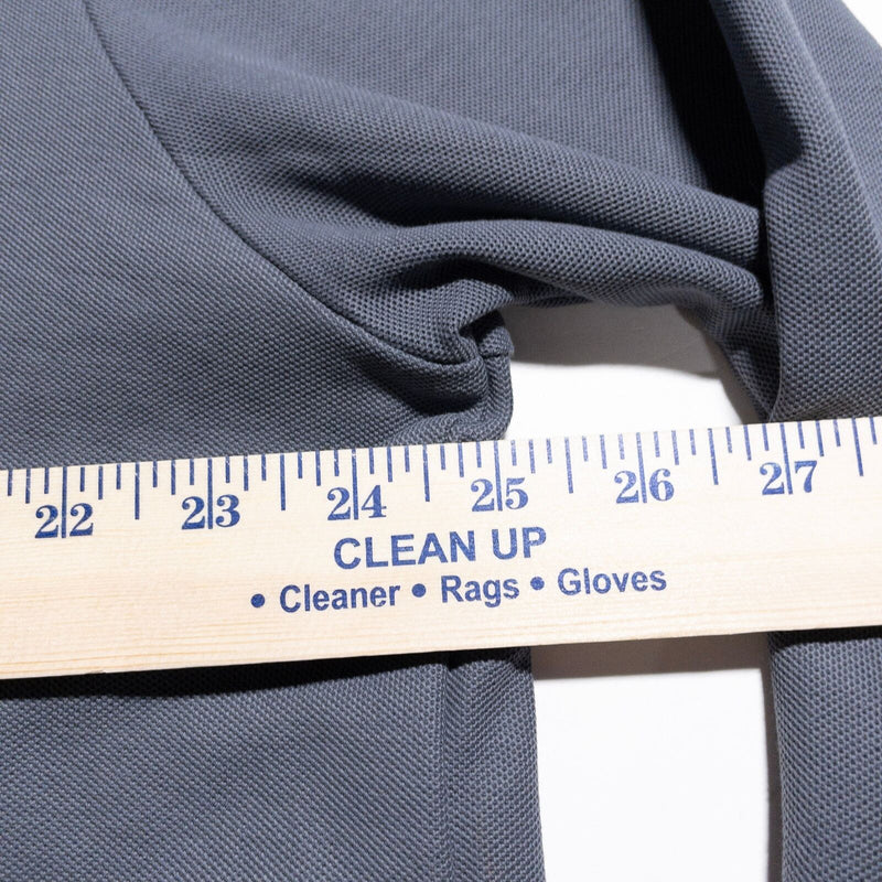Criquet Long Sleeve Polo Men's 2XL Solid Gray Golf Casual Pocket Pima Cotton