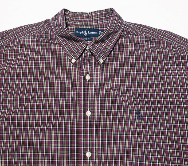 Polo Ralph Lauren Men's Button-Down Shirt Red Plaid Long Sleeve Men's 2XL