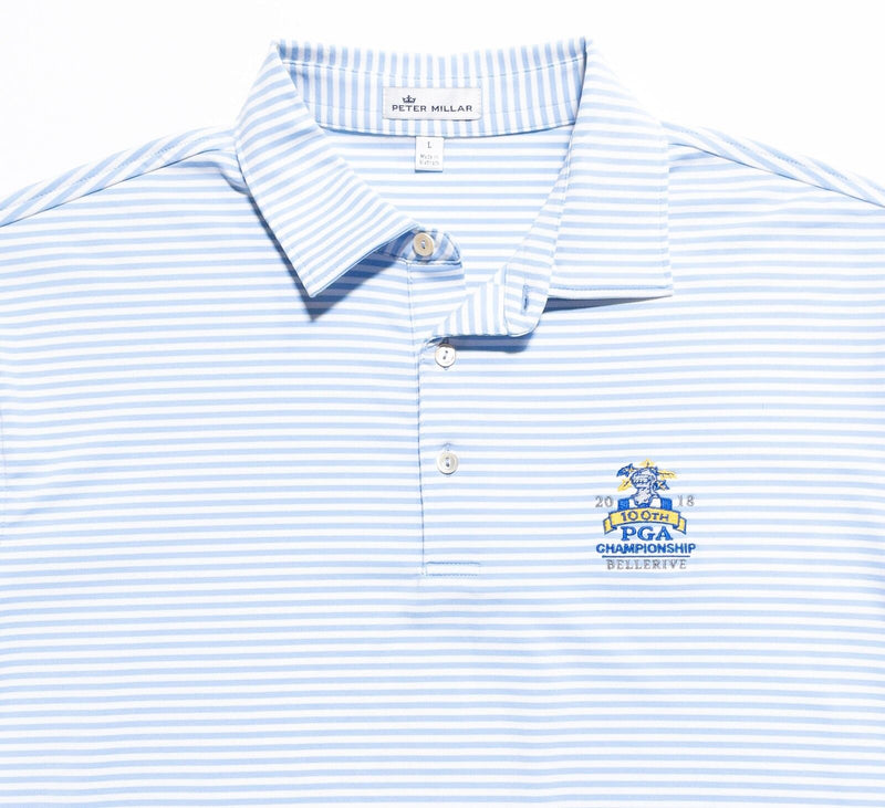 Peter Millar PGA Championship Polo Mens Large Summer Comfort 2018 Bellerive Blue