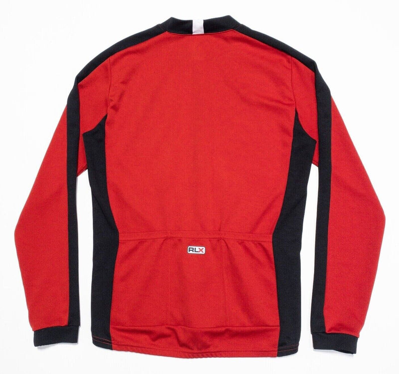RLX Polo Sport Cycling Jersey Men's Medium Red Zip Ralph Lauren Vintage 90s