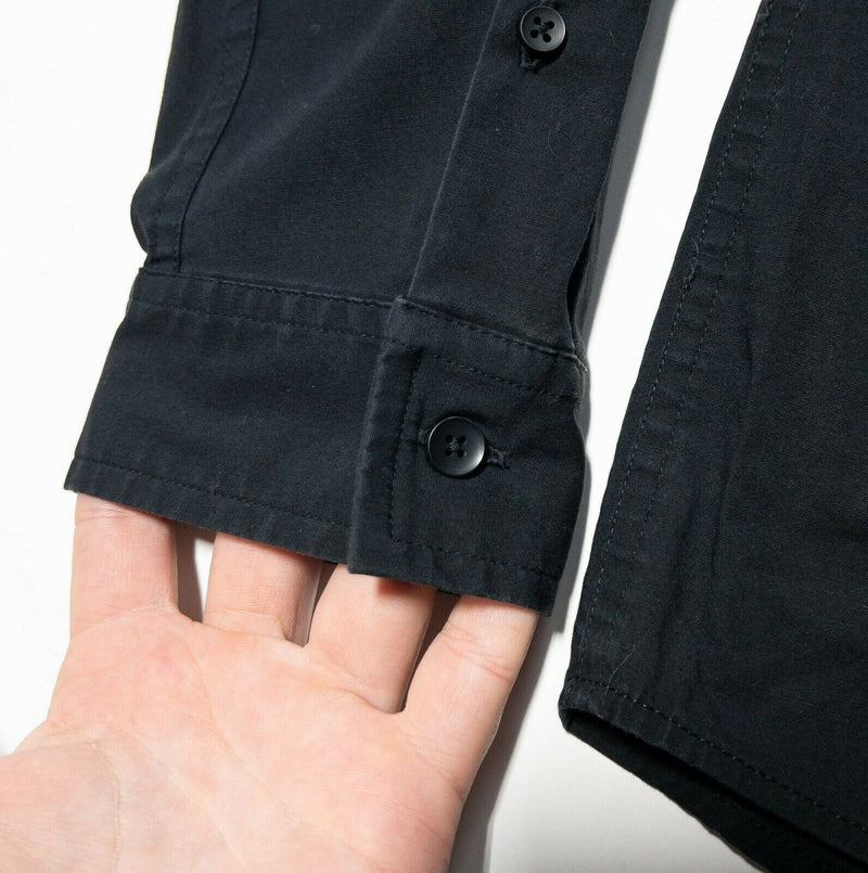 Lululemon Men's Shirt XL/2XL Button-Front Black Athleisure Stretch Pocket Casual