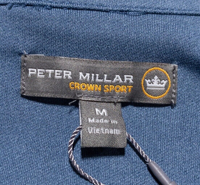 Peter Millar 1/4 Zip Men's Medium Perth Pullover Blue Golf Wicking Crown Sport