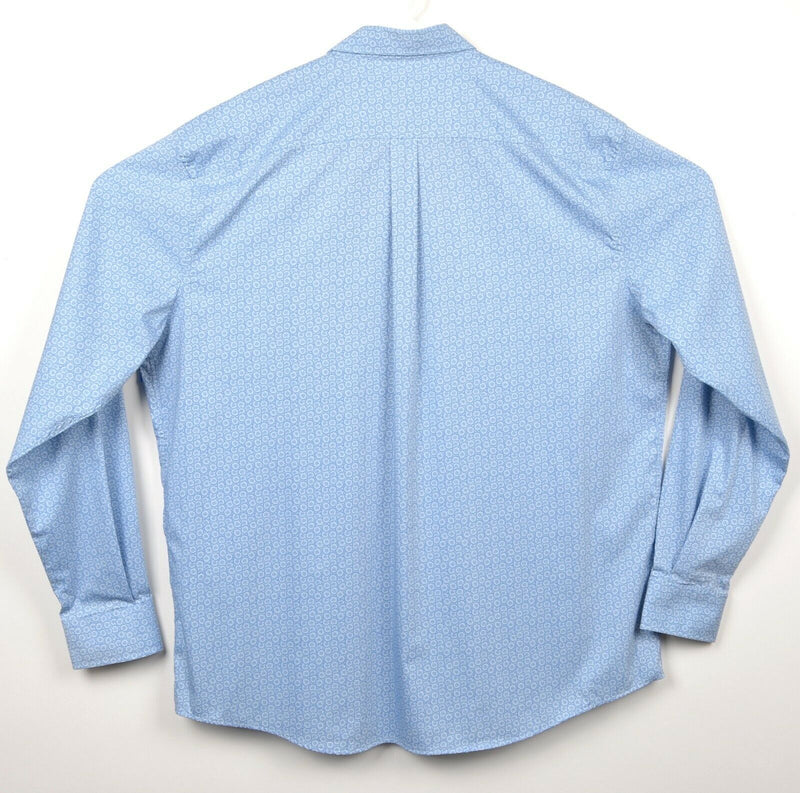 Johnnie-O Prep-Formance Men's XL Blue Geometric Nylon Blend Button-Down Shirt