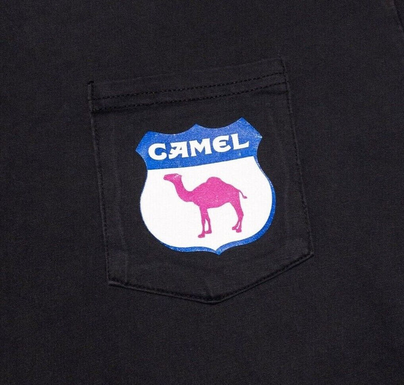 Camel T-Shirt Vintage XL Men's Joe Camel Car Pocket Tee Black Cigarettes Promo