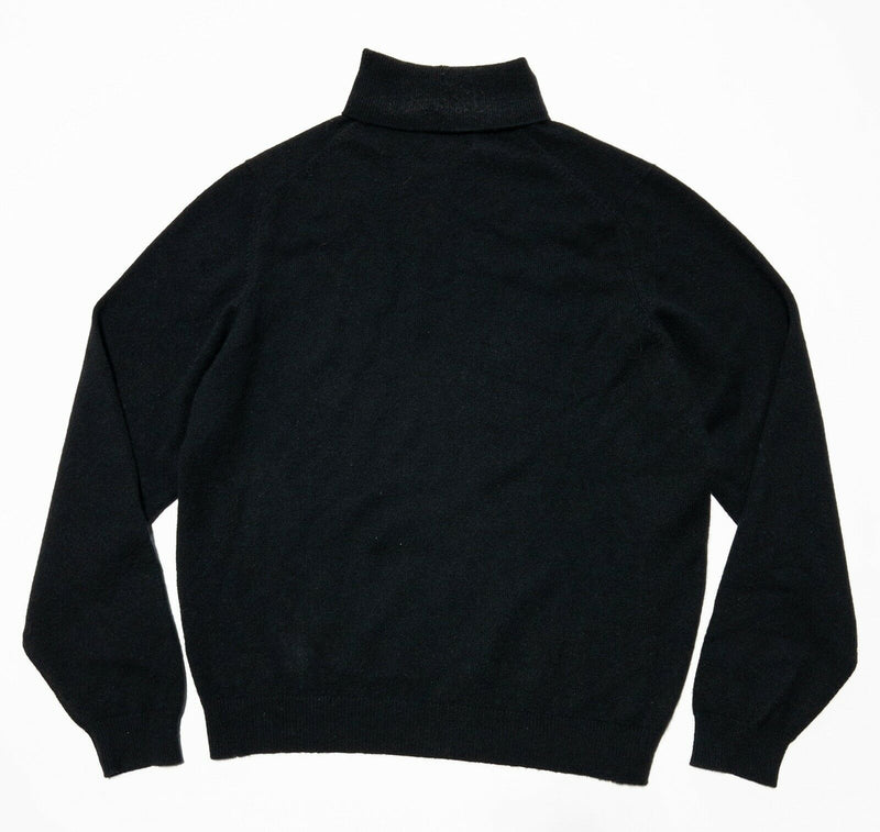 Brooks Brothers Cashmere Turtleneck Sweater Black Knit Vintage 80s Men's Large