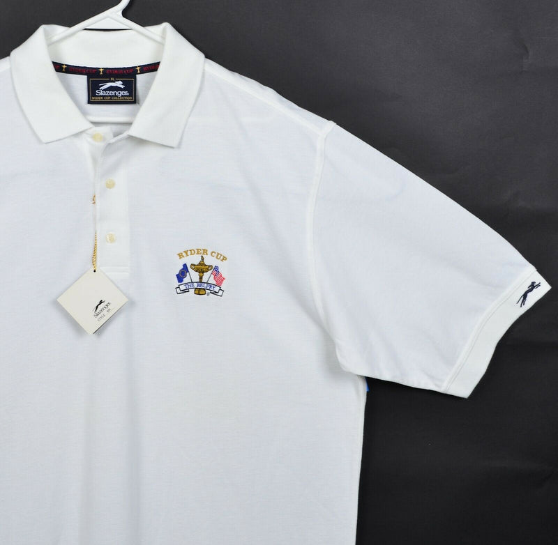 Ryder Cup Men's XL The Belfry Solid White Embroidered Slazenger Golf Polo Shirt