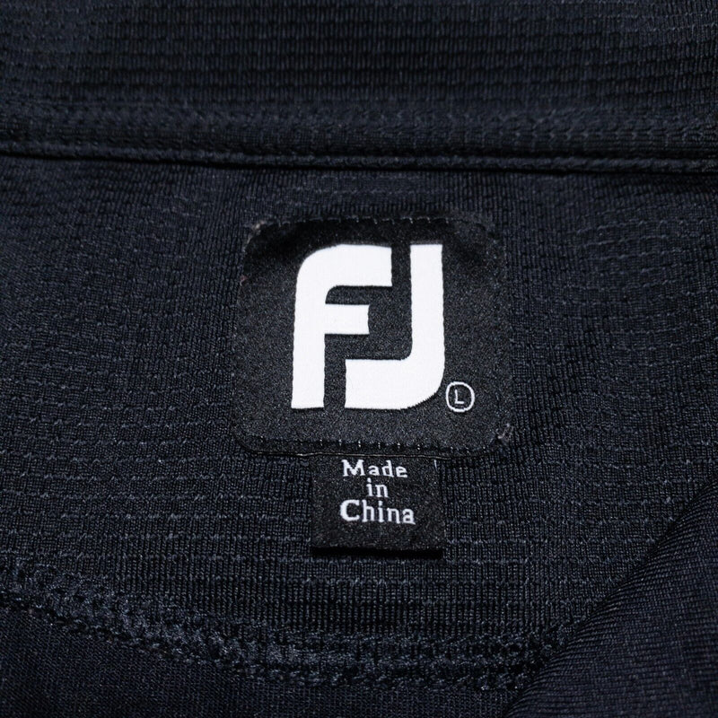 FootJoy 1/4 Zip Men's Large Pullover Golf Black Wicking Stretch Activewear