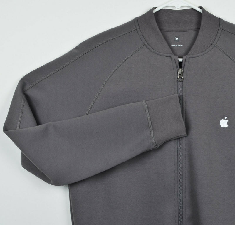 Apple Store Men's Medium Gray Apple Logo Employee Uniform Full Zip Sweatshirt