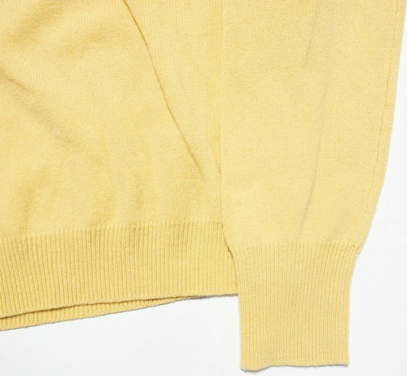 Polo Ralph Lauren Men's Large 100% Lambswool Solid Yellow Collared Sweater