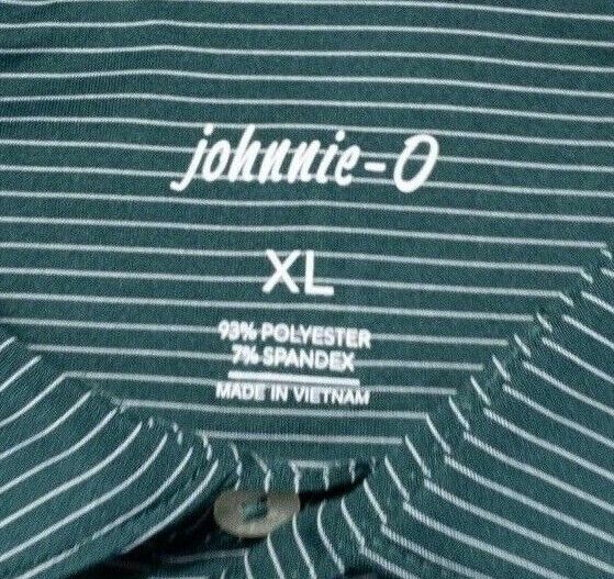 Johnnie-O Prep-Formance Polo XL Men's Albatross Green Striped Wicking Stretch