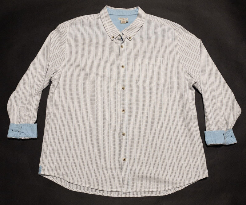 Carbon 2 Cobalt Shirt Men's 2XL Long Sleeve White Texture Stripe Vintage 90s