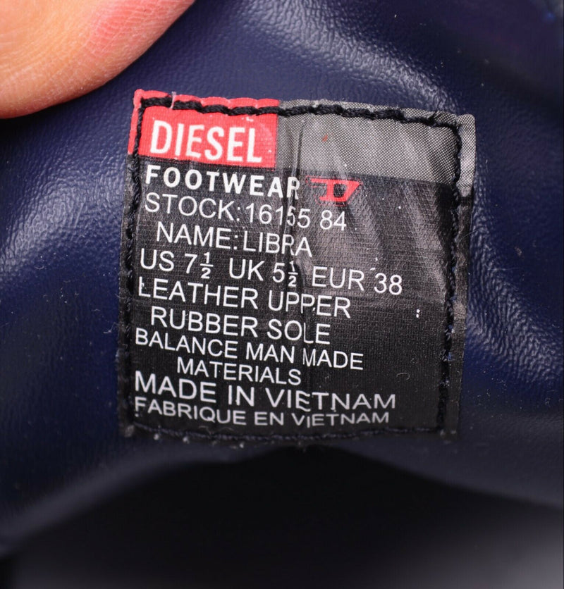 Diesel Women's Sz US 7.5 Libra Blue Suede Lace Up Sneakers 16155