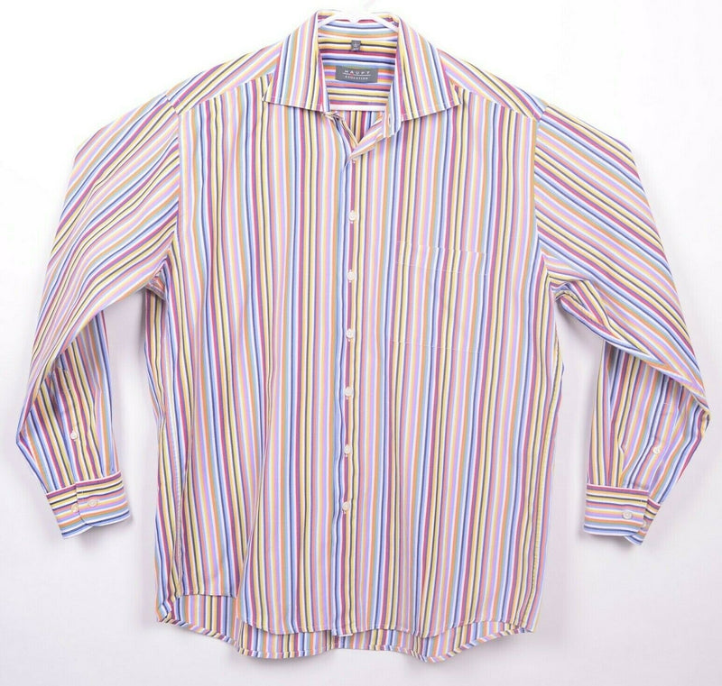 Haupt Evolution Men's 16.5/42 (L) Rainbow Multicolor Striped Button-Down Shirt