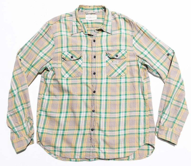 Denim & Supply Ralph Lauren Shirt Men's XL Long Sleeve Button-Front Gray Plaid