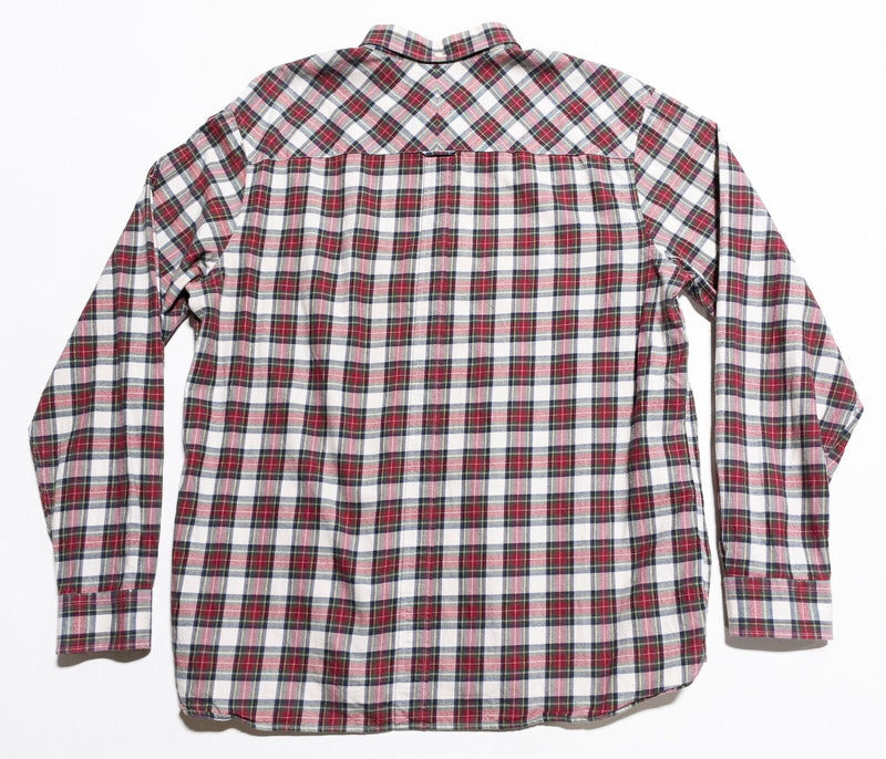Fred Perry Shirt Men's XL Button-Down Tartan Plaid Red Brushed Cotton Stewart
