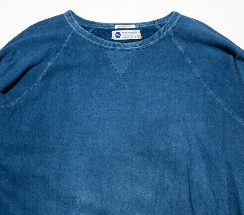 Industry of All Nations True Indigo Dyed Sweatshirt Crewneck Men's Large