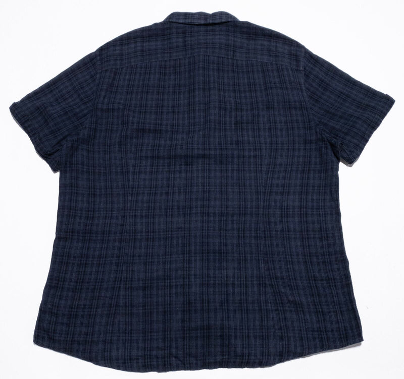 John Varvatos Collection Shirt Men's XL Button-Up Black Plaid Cotton Blend