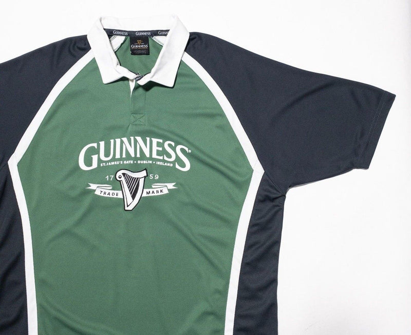 Guinness Rugby Shirt Fits Men's 2XL Irish Ireland Green Short Sleeve Beer