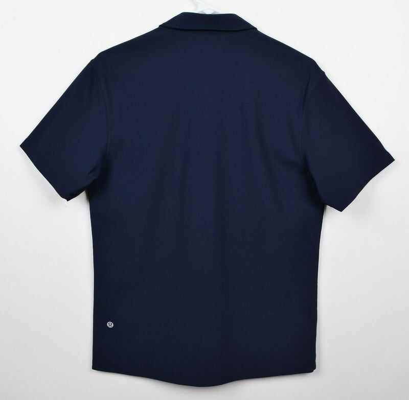 Lululemon Men's Sz Small? Metal Vent Tech Solid Navy Blue Athleisure Polo Shirt