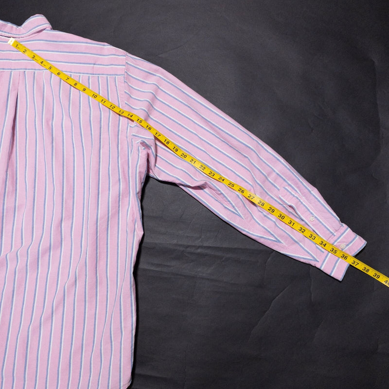 Polo Ralph Lauren Shirt Men's 2XLT Tall Pink Striped Oxford Button-Down Preppy