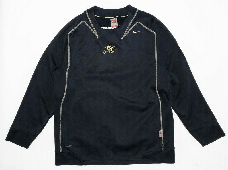 Colorado Buffaloes Sweatshirt Men's Large Nike Team Pullover Warm-Up Black