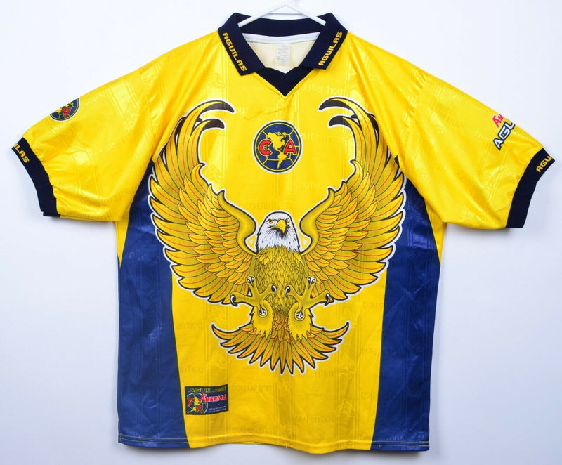 Club America Men's XL? Aguilas del America Eagles Yellow Graphic Soccer Jersey