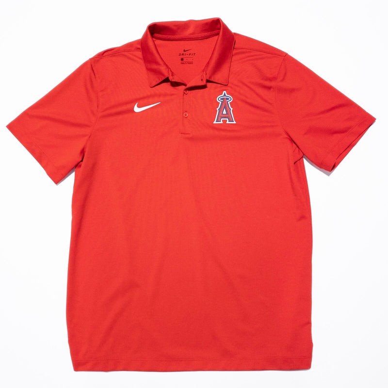 Los Angeles Angels Nike Polo Shirt Men's Large Dri-Fit Wicking Stretch Red MLB