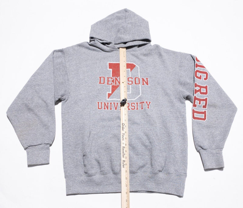 Denison University Hoodie Men's Medium Vintage 90s Cotton Exchange Gray Big Red