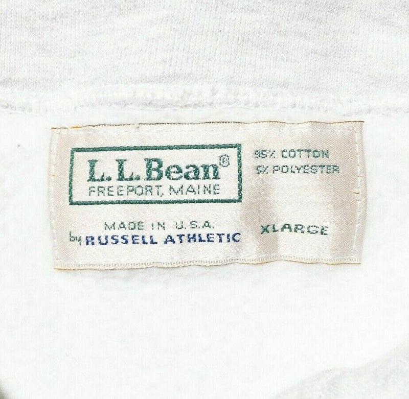 L.L. Bean Russell Athletic 1/4 Zip Sweatshirt Heather Gray Vintage 90s Men's XL