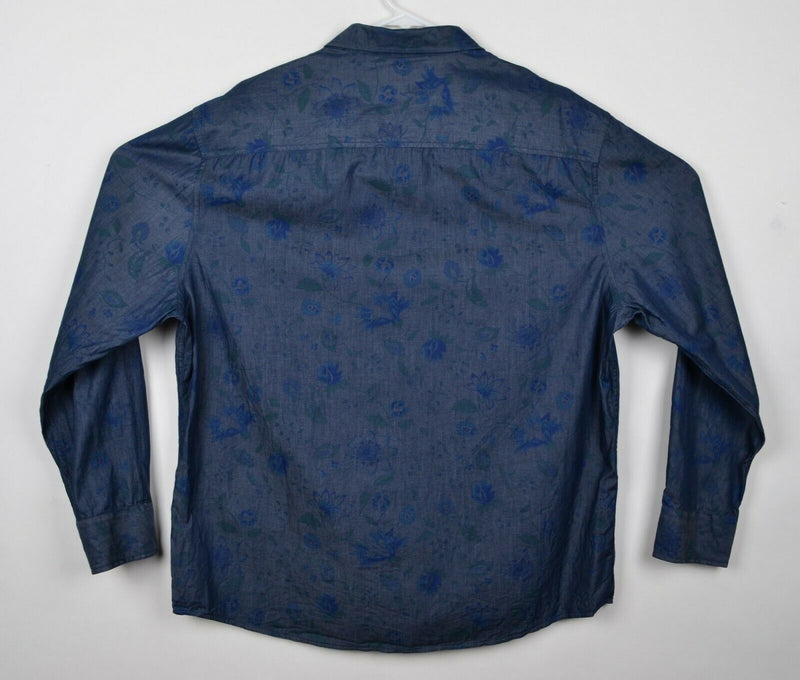 Vince Camuto Men's Sz XL Blue Floral Long Sleeve Shirt